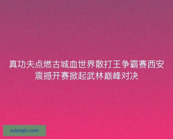 真功夫点燃古城血世界散打王争霸赛西安震撼开赛掀起武林巅峰对决